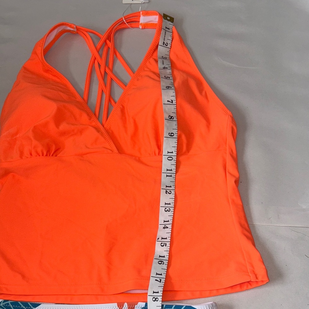 Orange Bikini Top and Floral Bottom Set New M - Picture 10 of 10